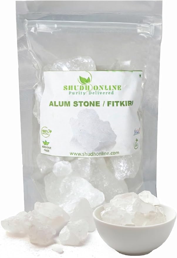 Alum Stone Organic for Face (8.8 oz - 250g) Piedra de Alumbre para Lavado Intimo - Natural Fitkari Stone for Shaving - Phitkari Alum Crystal Rocks | Potassium Alum (0.55 lb)