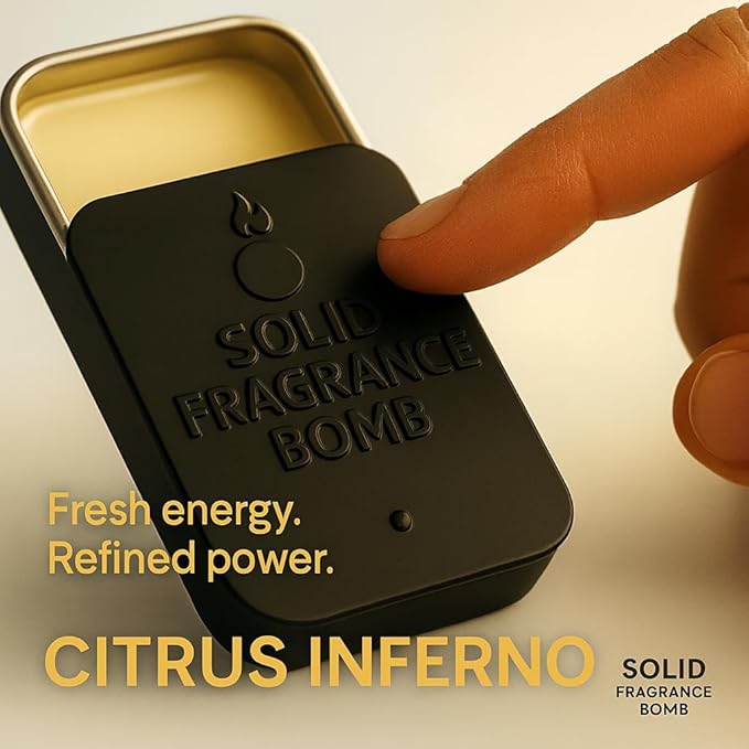 – Premium All-Natural Solid Cologne for Men & Women | Long-Lasting, TSA-Safe, Alcohol-Free, Halal, Handmade Travel Fragrance Balm (Citrus Inferno)