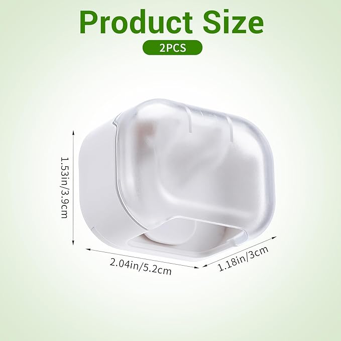 2 Pcs Plastic Razor Holder with Cover, Translucent Self Adhesive Wall Mounted Razor Rack Waterproof Shower Shaver Organizer for Bathroom
