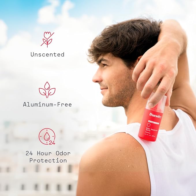 Aluminum-Free Whole Body Deodorant Spray for Men and Women - Unscented Deodorant for Whole Body, Natural Odor Neutralizer, Clear and Residue Free, Non-Staining - 3.4 Fl Oz each - Pack of 3