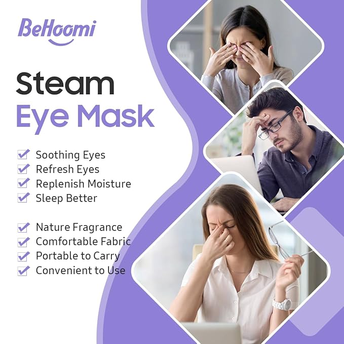 Steam Eye Mask, 10 Packs Heated Eye Mask, Self Heating Disposable SPA Warm Compress for Eyes Sleep Mask, Travel Essentials & Relaxation Gifts, Valentine's Day Gifts (Lavender Scent)