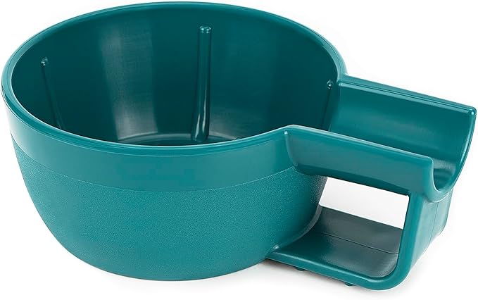 Linkidea Plastic Shaving Soap Bowl with Non-slip Handle, Wide Mouth, Large Capacity, Easier to Lather Ridges, Wet Razor Shave Cream Bowl for Men (Blue)