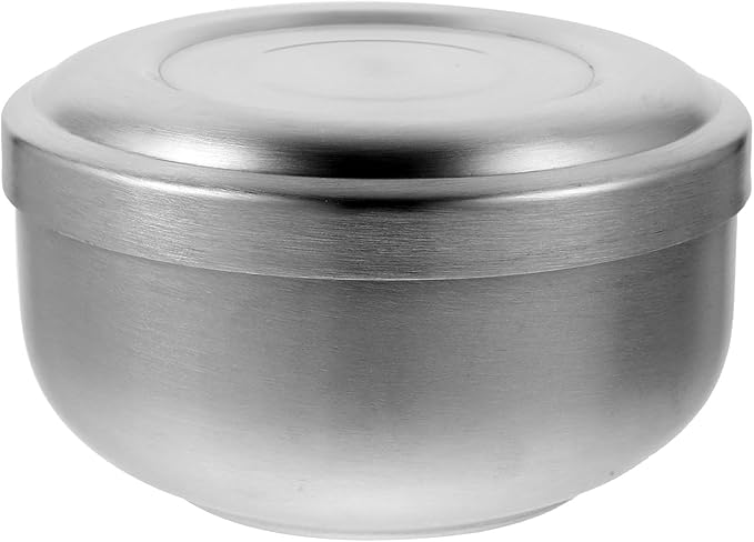 Shaving Bowl, Shave Bowl Stainless Steel, Shaving Soap Bowl with Lid, 4 Inch Shaving Mug, Unbreakable Shaving Cup for Wet/Hot Shave (Silver)