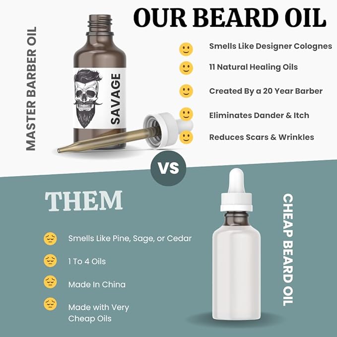 3 Bottle Sample Pack 11 Natural Anti-Aging Cologne Scented Beard Oils For All Men, Beard Growth and Conditioner | Dry Flaky Dandruff skin | Oily Skin (Bleu, Fabulous, Guilt Bk)