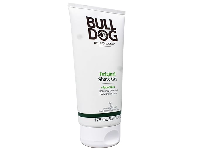Bulldog Original Shave Gel for Men, Aloe Vera Enriched, Delivers a Close & Comfortable Shave, 95% Natural Origin, 5.9 fl oz (Pack of 3)