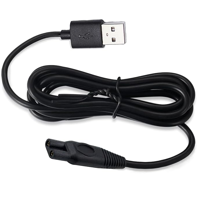 Shaver Charger Cord for KEMEI KM-1910 Electric Shaver Replacement Power Cord Beard Trimmer Electric Razor 5V USB Cable With Cleaning Brush