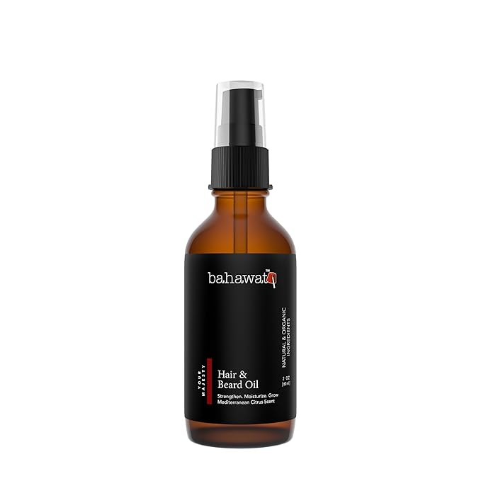 BAHAWAT: Premium Beard Oil Conditioner & Softener - Your Majesty- 2 ounce - Beard Itch and Dry Skin Relief - Handcrafted from Natural Ingredients - Label may vary