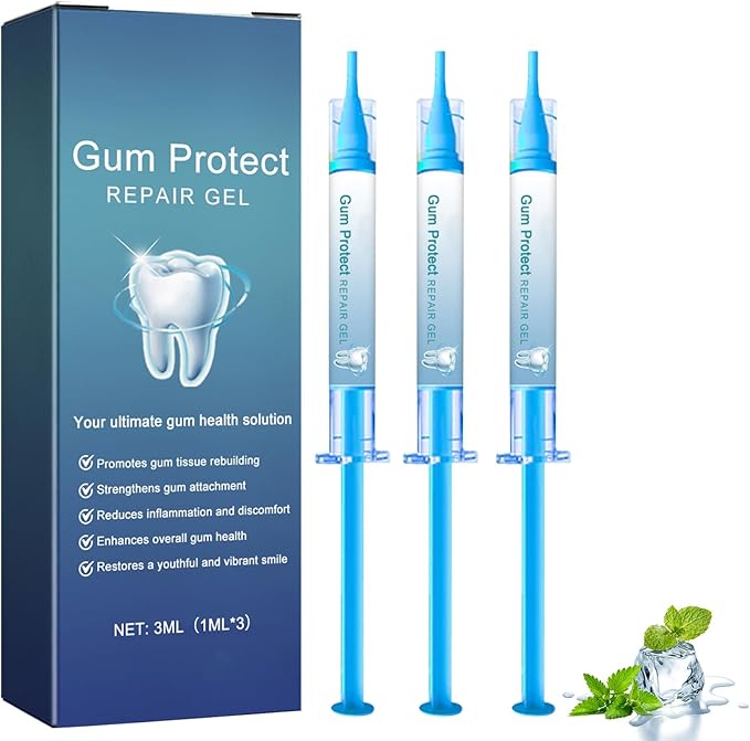 3Pcs Gum Protect Dental Repair Gel, Deep Cleaning Oral Gel, Fresh Breath Support, Soothing Gum Care and Moisturizing Teeth Gel (1ML x 3)