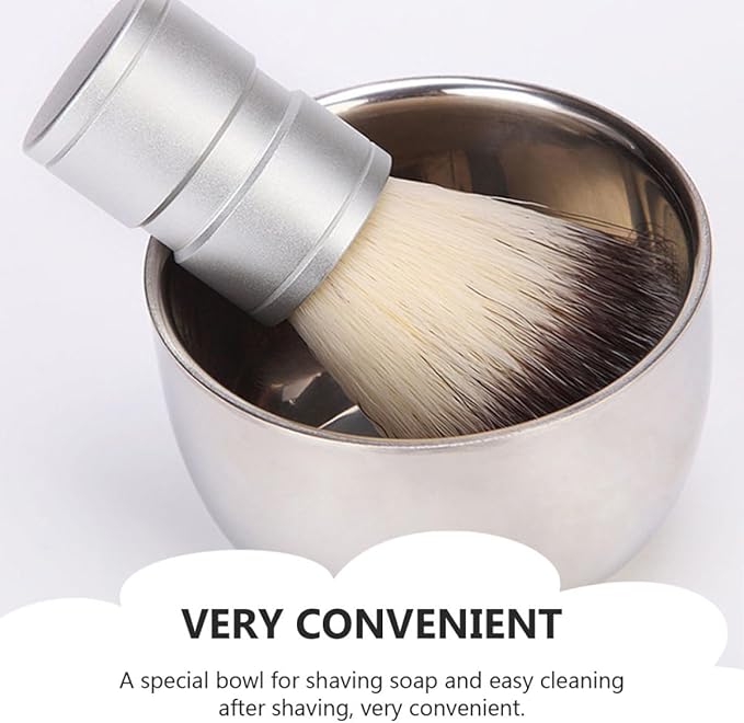 TEHAUX Stainless Steel Shaving Foaming Bowl for Men Rustproof Shaving Cream Container Grooming Shave Soap Bowl for Daily Use