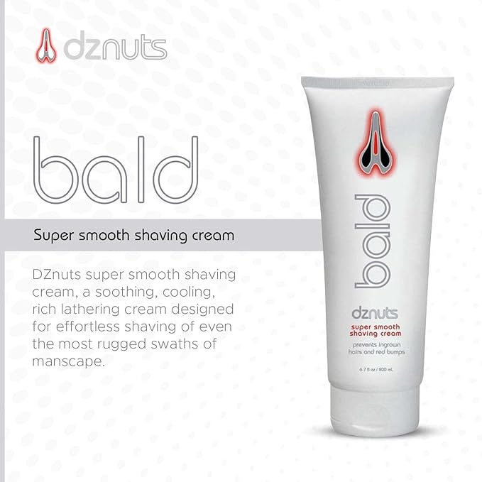 dznuts - Bald Super Smooth Shaving Cream - Prevents Razor Burns, Ingrown Hairs, Cooled and Moisturized Skin - 6.7 fl. oz, 2 Pack