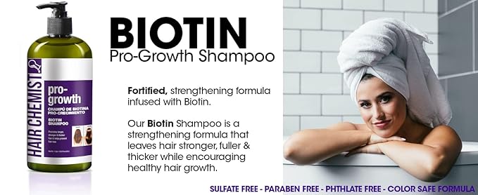 Hair Chemist Pro-Growth Shampoo with Biotin 33.8 oz. - Biotin Shampoo for Thinning Hair and Hair Loss
