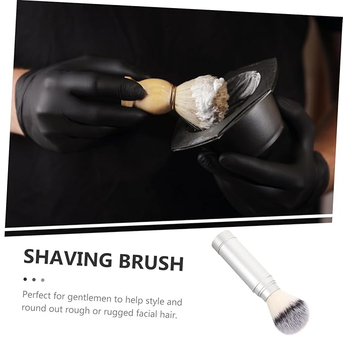 Men Shaving Brush Portable Travel Beard Brush Lightweight Nylon Bristles Facial Hair Grooming Tool for Home and Travel