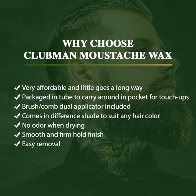 Clubman Moustache Wax Neutral 0.50 oz (Pack of 8)