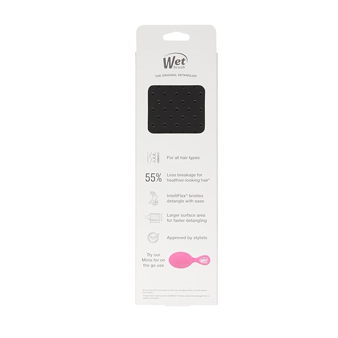 Wet Brush Paddle Detangler Hair Brush, Black, Ultra-Soft IntelliFlex Bristles with AquaVent Design, Great For Treatment & Mask Application, Women, Men, Wet, Dry and Damaged Hair