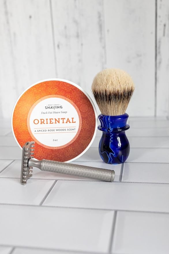 West Coast Shaving Marble Collection Shaving Brush, Admiral Blue, 26mm