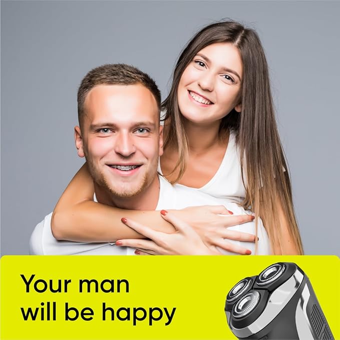 Electric Shaver for Men – TT Comfort Line 9, Wet Dry Waterproof, Rotary Triple Head, USB-C Rechargeable Electric Razor, 60 Min Runtime, Pop-Up Trimmer