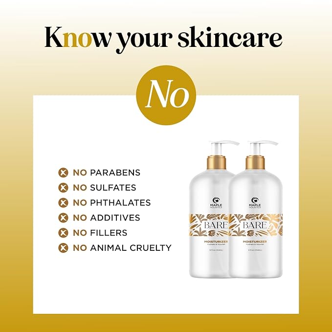 Bare After Shave Lotion for Women - Deep Hydration Wet Skin Moisturizer in Shower Lotion for Silky Smooth Skin with Shea Butter Jojoba Oil & Aloe Vera - In Shower Body Lotion Aftershave for Women