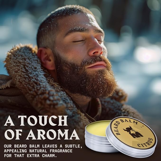 Striking Viking Beard Balm for Men - 2 Fl Oz, Pack of 1, Citrus - Travel Beard Softener - Flexible Styling & Mustache Conditioner
