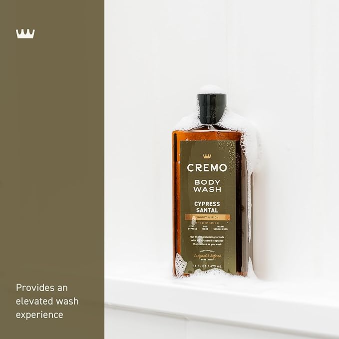 Cremo Body Wash for Men, Rich-Lathering Cypress Santal, 16 Fl Oz