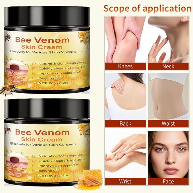 Bee Venom Comprehensive Cream - 2025 Bee Venom Skin Treatment Cream for Face and Body, Professional Natural Skin Restoration All In One Moisturizer For Women Men