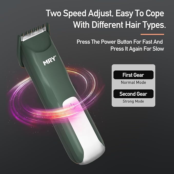 MRY Groin Trimmer for Men & Women - Ipx6 Waterproof, USB Charging, Ceramic Blade Electric Trimmer for Pubic/Body/Groin Grooming/Face/Legs/Facial (Ash Black Color)