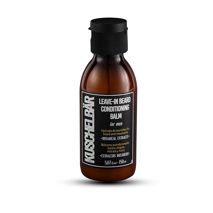 KUSCHELBAR Leave-In Conditioner Beard Balm | Beard Cream for Beard Growth | Cotton & Thyme Extracts | Deep Moisture, Nourishment & Frizz Control | Leave-In, Non-Greasy, Lightweight l 3,38 fl.oz