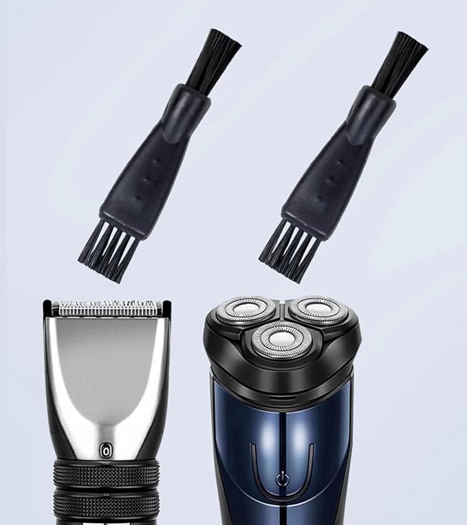 8 Pieces Shaver Brush Razor Cleaning Brush Electric Shaver Double Sided Trimmer Shaver Brush Cleaner Set Nylon Bristles PP Handle Hair Remover Shaving Razor Brush Replacement Brushes