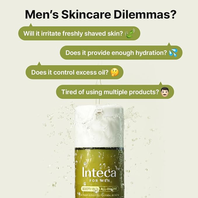 MAKE P:REM INTECA Soothing All in One Lotion for Men, After Shave Cream for Acne-Prone Skin, All Skin Types, Korean Skin Care, 6.76 fl. oz, 200ml