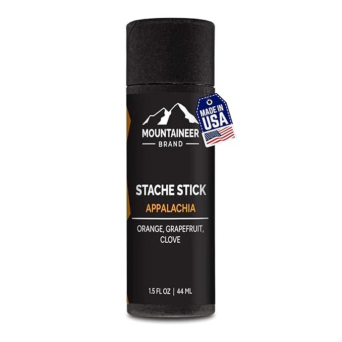 Mountaineer Brand Stache Stick | Appalachia Scent | Made with Natural Ingredients West Virginia | Firm & Long Lasting Hold | Mustache Wax | Moustache Shape & Styling | Beard Wax for Men | 1.5oz
