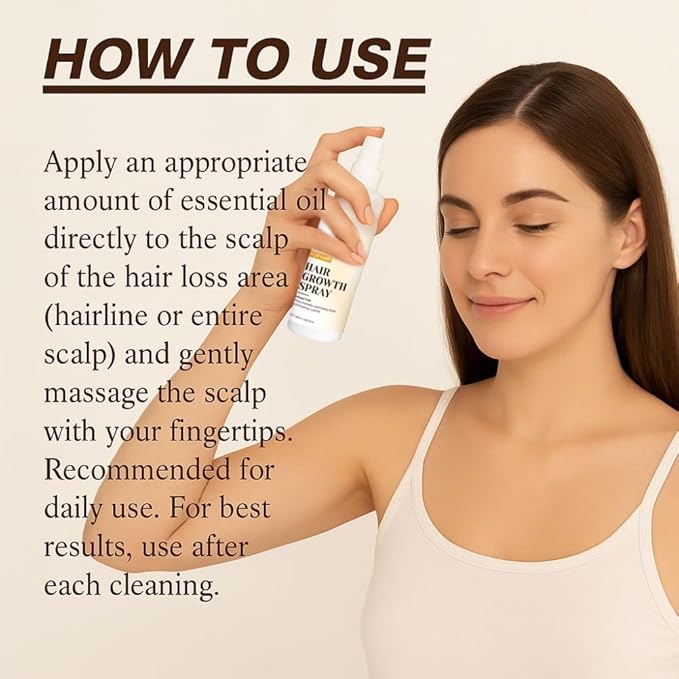 2PCS Hair Growth Spray Prevent Baldness Regrowth Thicken Moisturize Smooth Repair Damaged Improve Split Dry Reducing Hair Loss Serum