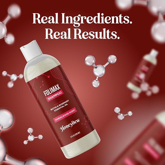 Folimax Biotin Shampoo for Thinning Hair - Volumizing Biotin Shampoo for Men & Women's Fine and Thin Hair with Zinc & Rosemary Oil - Color Safe Vegan Sulfate Silicone & Paraben Free (Sandalwood Scent)