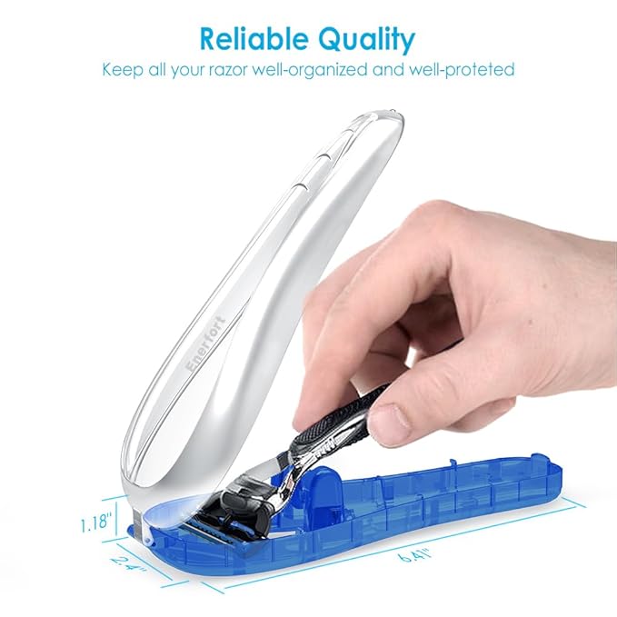 Razor Case Compatible with Gillette Proglide Fusion Men's Razor, Manual Razor Travel Protector Case with Carrying Bag - Blue