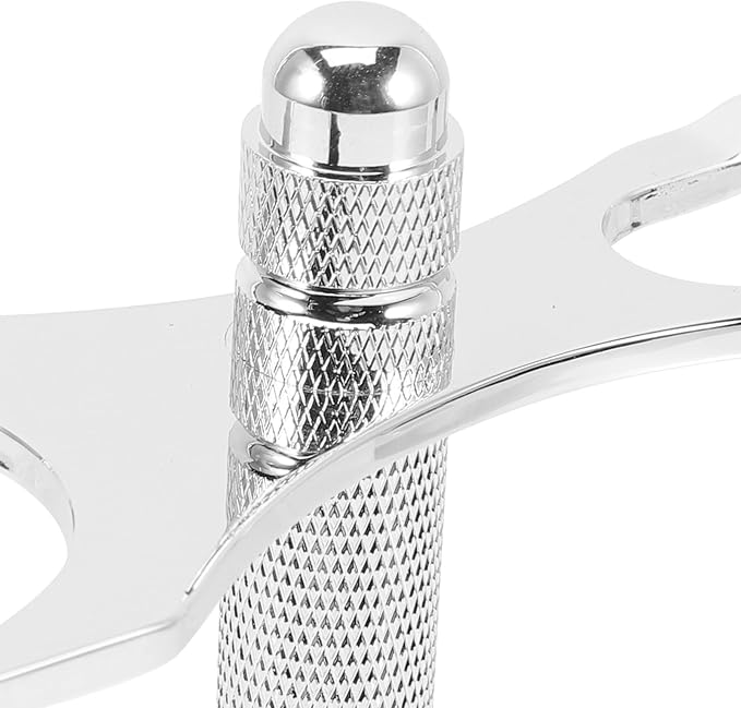Homoyoyo Metal Razor and Brush Holder Stand for Men Shaving Accessories Silver 31mm Slot Compatible with Safety Razors and Shaving Brushes for Bathroom and Travel Use