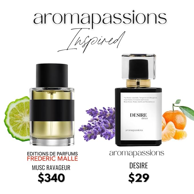 DESIRE | Inspired by Frederic Malle MUSC RAVAGEUR | Perfume for Men and Women | Extrait De Parfum | Long Lasting Dupe Clone Essential Oils Fragrance | Perfume De Hombre Mujer | (50 ml / 1.7 Fl Oz)