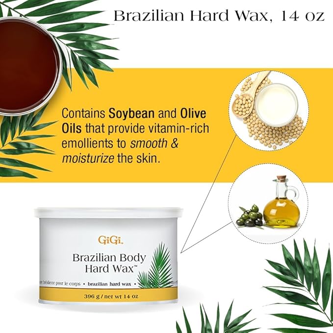 Gigi Brazilian Waxing Kit for Women - Hair Removal Wax Kit with Wax Warmer, Hard Wax, Pre & Post Wax Care, & Applicator Sticks - Ideal for Bikini & Intimate Areas