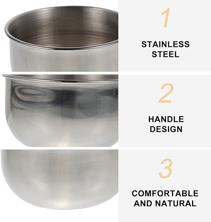 LIFKOME Stainless Steel Shaving Soap Bowl Bubbling Bowl Handle for Men Shaving Mugs Bubble Brush
