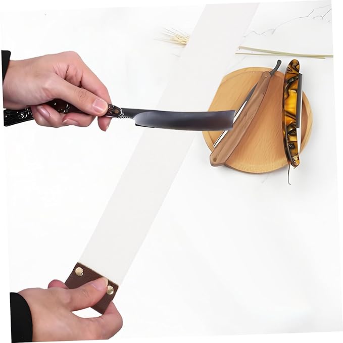 Double Layer Canvas Razor Strop 1-Piece Professional Sharpening Strap for Barbers Adjustable Polishing Belt for Straight Razors for Close Shaving and Grooming
