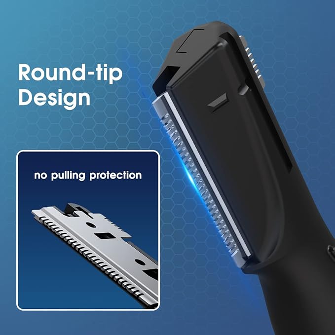 Upgraded Eyebrow Trimmer for Men, Precision Detailer Battery-Operated Eyebrow Razor and Shaper, Electric Facial Hair Trimmer with Comb, Dual-Blade Grooming Tool, No Pulling Sensation