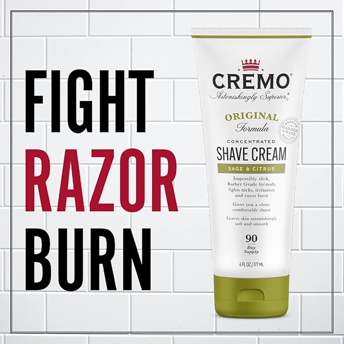 Cremo Barber Grade Sage & Citrus and Silver Water & Birch Shave Creams, Ultra-Slick Shaving Cream for Men, 6 Fl Oz Each