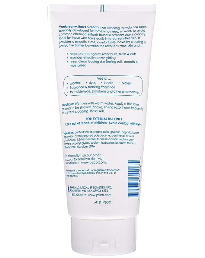 Vanicream Shave Cream for Sensitive Skin, 6oz, 3-Pack