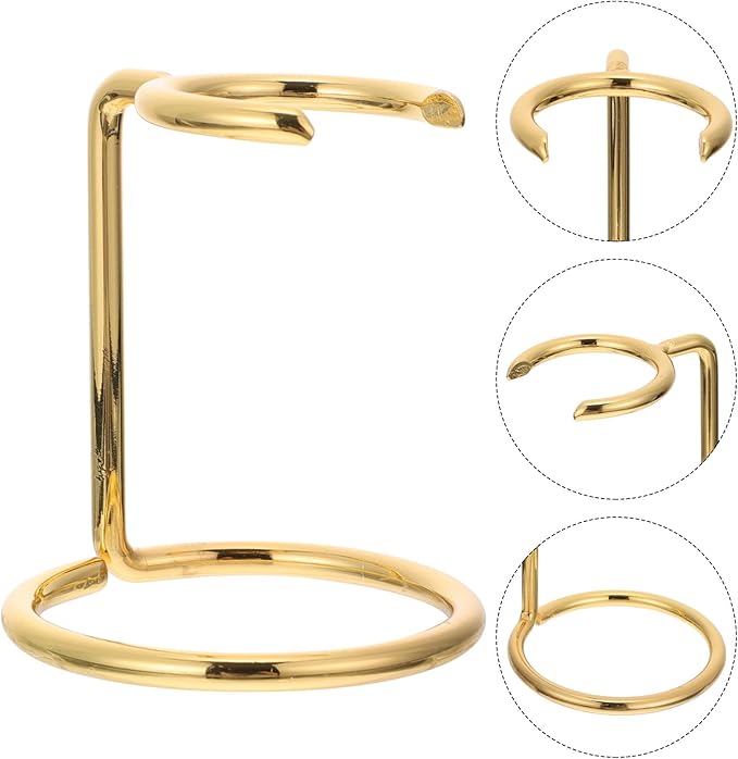 Homoyoyo Metal Shaving Razor and Brush Stand Gold Finish Razor Holder Shaving Brush Rack Space-saving Organizer for Men’s Bathroom