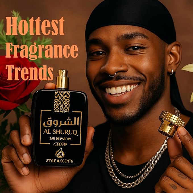 STYLE & SCENTS AL SHURUQ Eau de Parfum for Men 100ml – Spicy Woody Perfume with Cardamom, Cumin, Rose, Patchouli & Musk – Long-Lasting 18–24h – Made in UAE (MDO009)