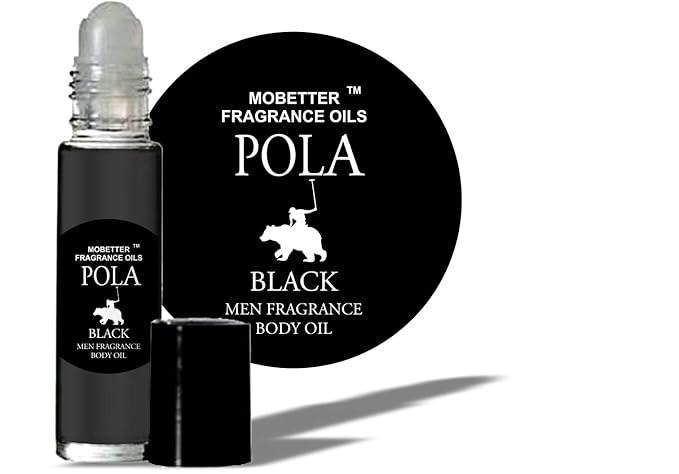 Pola Black Cologne Fragrance Body Oil for Men, Woody Aromatic, Long Lasting, Travel Size, Inspired by Polo Black