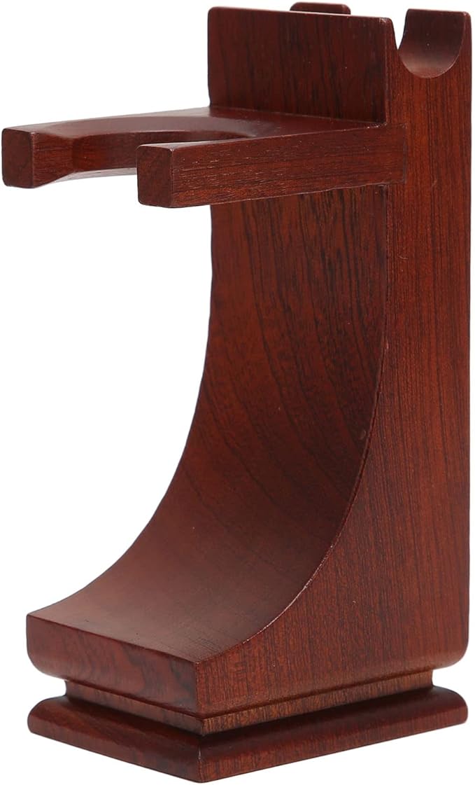 Fydun and Brush Stand, Solid Wood Beard Holder Knife High Stand, Wooden S Drip & Stands Quality Shaving Non Slip Storage Rack Male Barber Tools Shave with Weighted Bottom for