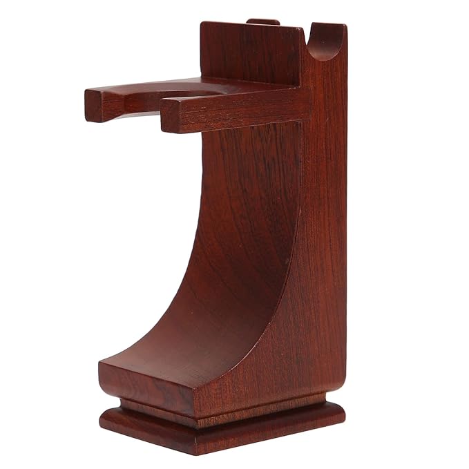 Wood Shave Stand razor and brush stand Strong Practicality Anti Slip Base Shave Stand Strong Stable To Use Wine Red for Bathroom Belleza