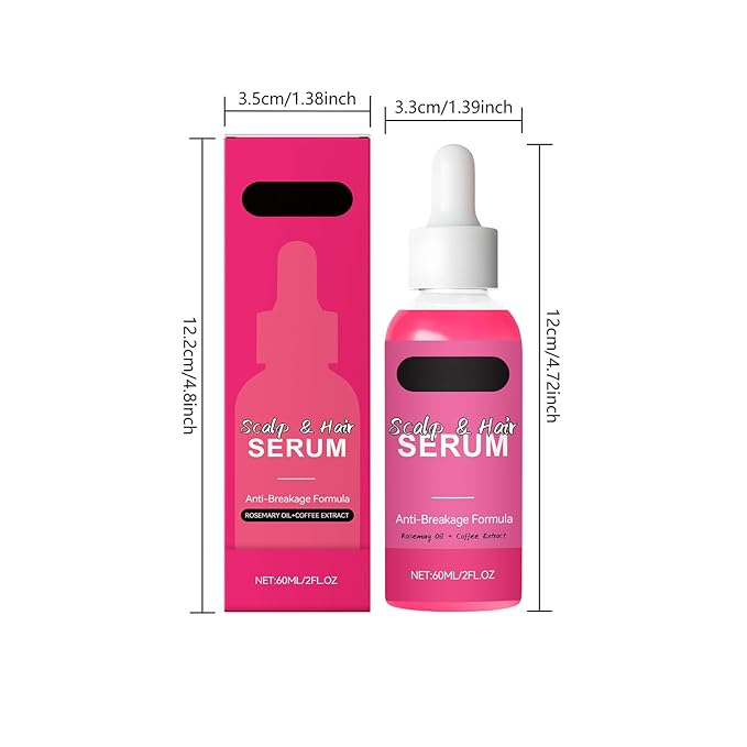 60ml Scalp & Hair Serum for Hair Growth – Nourishing Hair Oil with Rosemary & Coffee Extract to Repair Damaged Hair, Reduce Breakage, and Soothe Dry Scalp