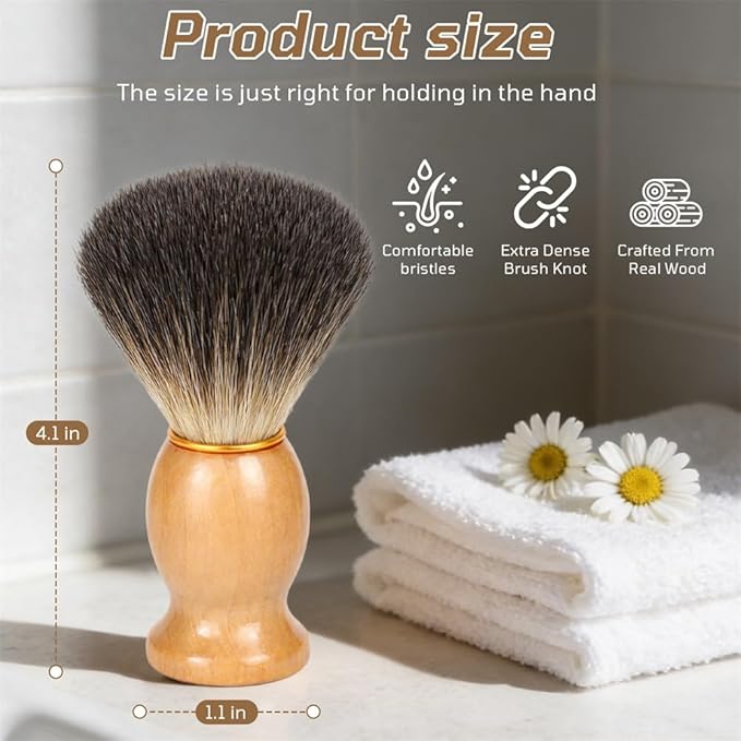 Shaving Brush,Premium Shaving Brushes for Men, Professional Shaving Cream Brush-Soft Bristles for Smooth Shaves, Ideal Men’s Shave Brush for a Luxurious Grooming Experience