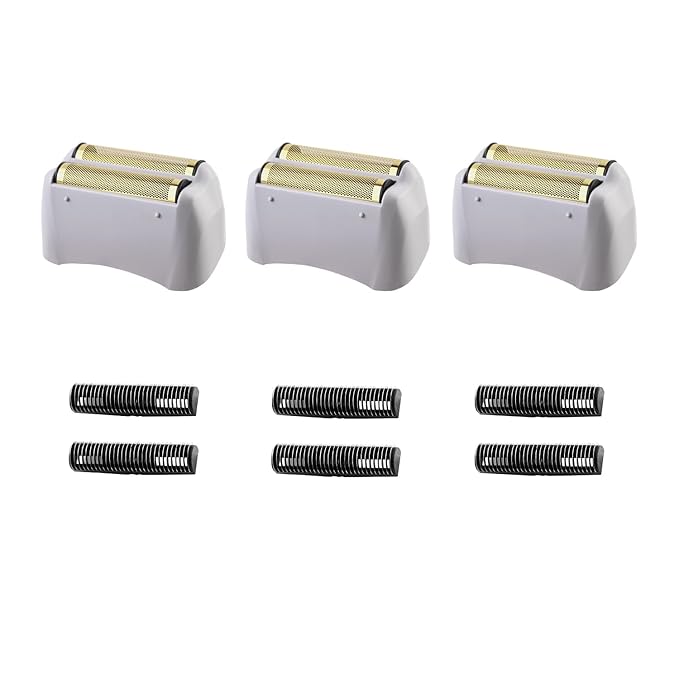 Foil Shaver Replacement Fit for Andis Model TS-1 TS-2 17150 17200 17235 Pro Foil Shaver, Replaces #17155 17160 17280 Foil and Blades -Profoil Lithium Shaver Head Parts- Hypoallergenic Gold Foil-3 Pack