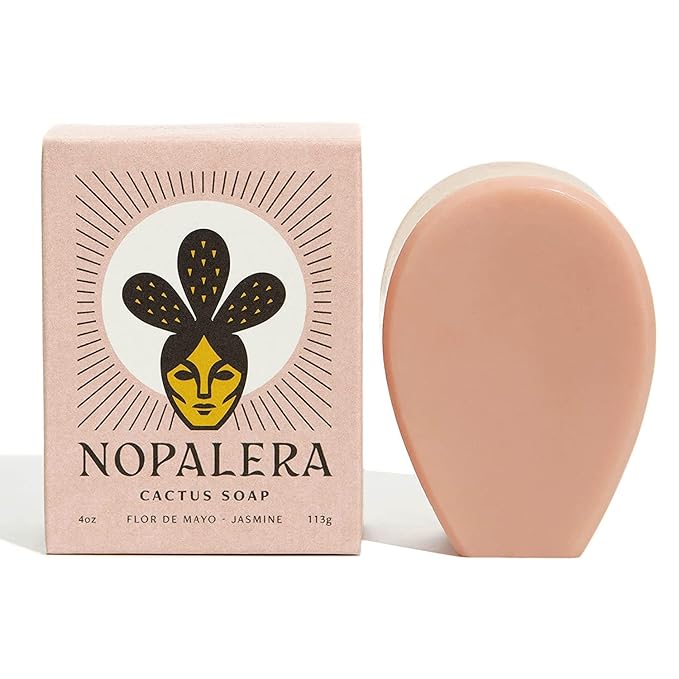 Nopalera Bar Soap, Jasmine Essential Oils - Natural Body and Face Cleanser, Moisturizing and Exfoliating, Soft Skin Care Made With Clean, Vegan Ingredients, 4 oz