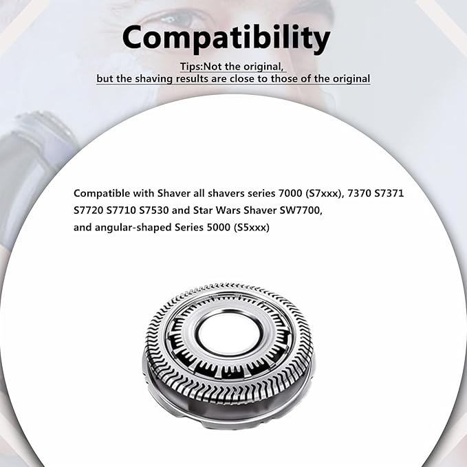 SH60 Replacement Blades Series 6000 Compatible with Philips Norelco 6000 Replacement Heads,for Philips Norelco Series 6000 Replacement Heads, for S6880/81 S6810/82 S6850/85, 3 Pack